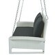 preview thumbnail 40 of 46, 2-Person Wicker Hanging Porch Swing with Chains,Cushion,Pillow, Rattan Swing Bench