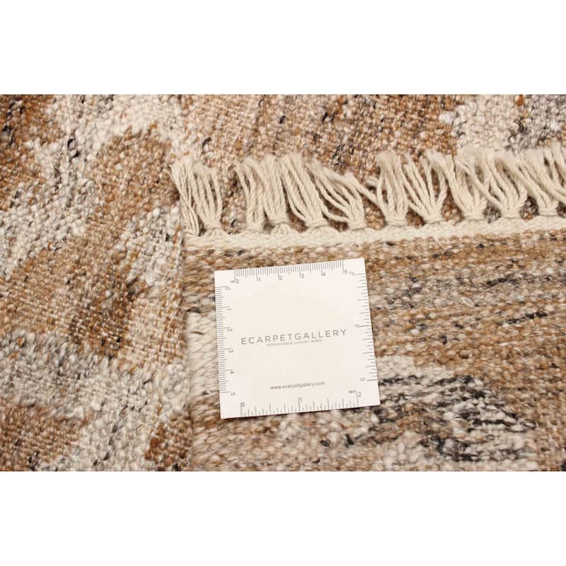 ECARPETGALLERY Flat-Weave Ankara FW Brown Wool Kilim - 5'1 x 8'1