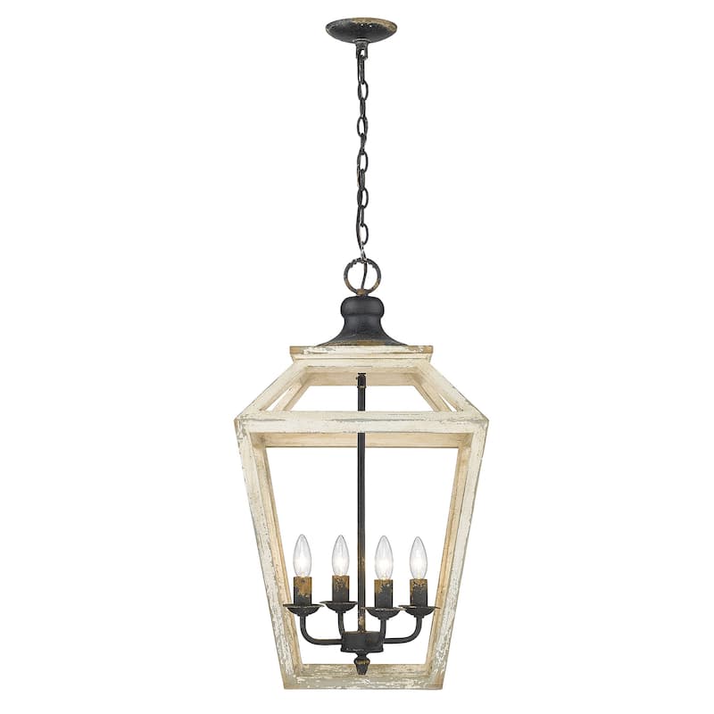 Golden Lighting Haiden 4-light Pendant in Antique Black Iron