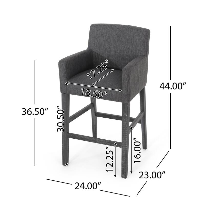 Armga Fabric and Rubberwood 30.5 inch Barstools (Set of 2) by Christopher Knight Home