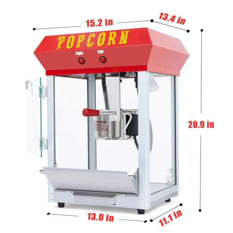 Bar Style Popcorn Machine, 6-Ounce Popcorn Maker Popper