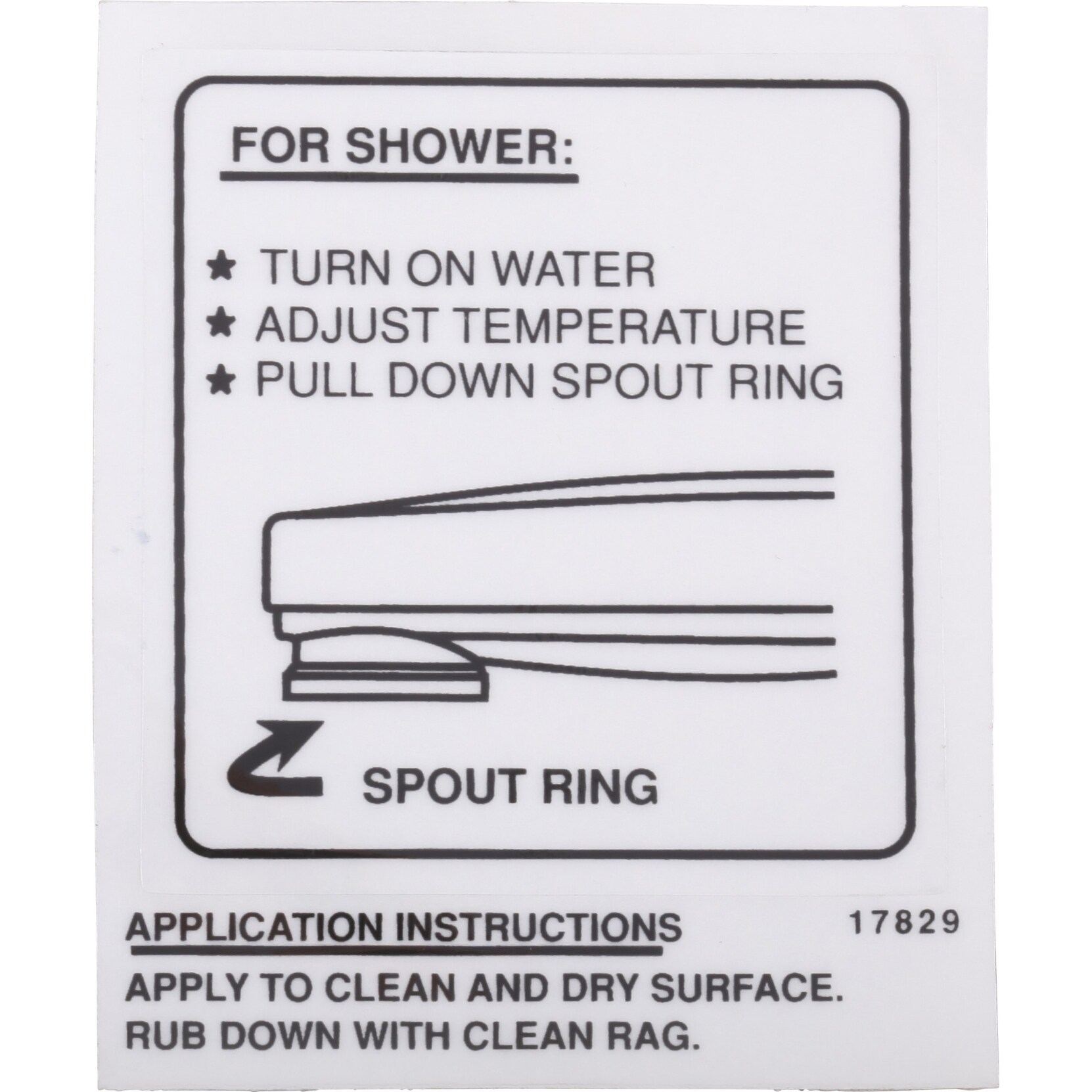 Shop Delta Rp17829 Tub Spout Wall Decal For Pull Down Diverter