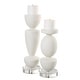 preview thumbnail 1 of 2, Uttermost Lido White Stone Candleholders, Set Of 2 - 5"W x 16"H x 5"D
