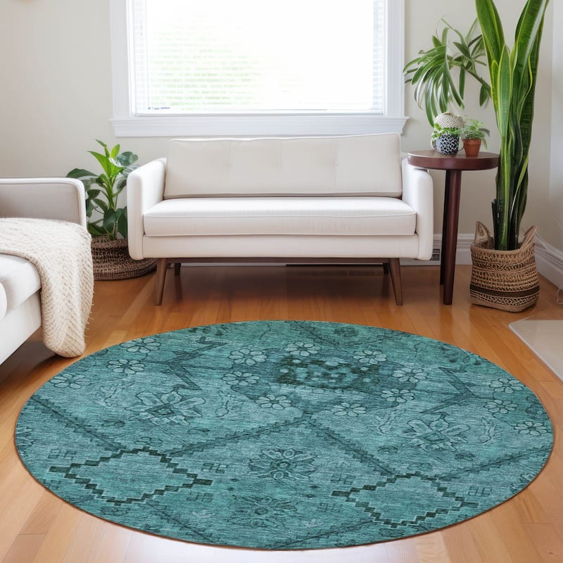 Machine Washable Indoor/ Outdoor Chantille Boho Global Rug