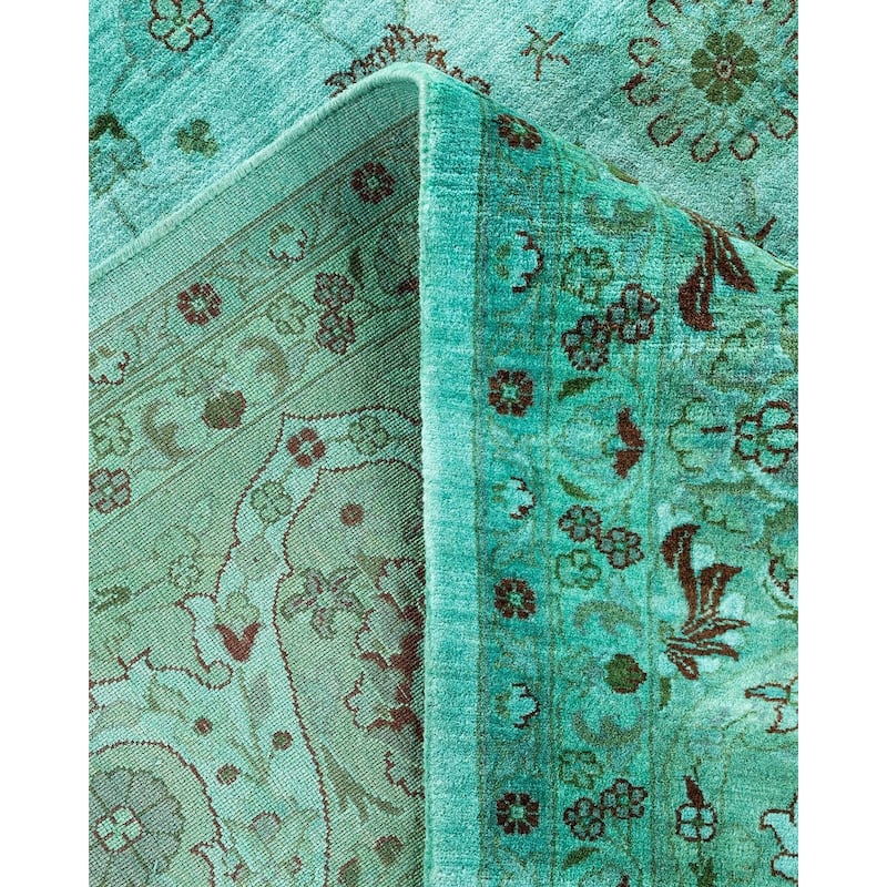 Overdyed, One-of-a-Kind Hand-Knotted Area Rug - Blue - 8' 1" x 10' 2"