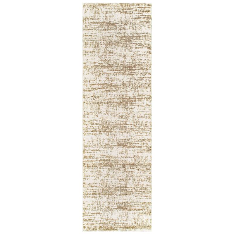 Style Haven Pilo Ivory and Taupe Distressed Area Rug - 2'3" x 7'6" Runner - Cream/Taupe - Runner/Rectangle