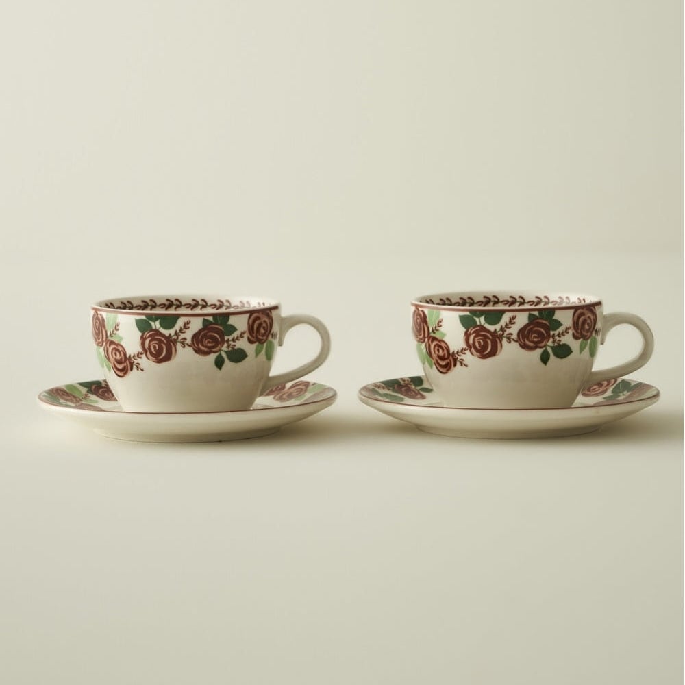 Rose Porcelain Tea Cup (Set of 2)