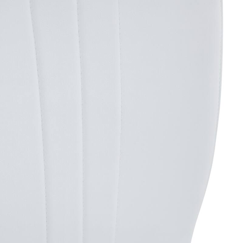 A set of 4 white PU material bow-shaped chairs - Adding fashion to minimalist and contemporary home styles