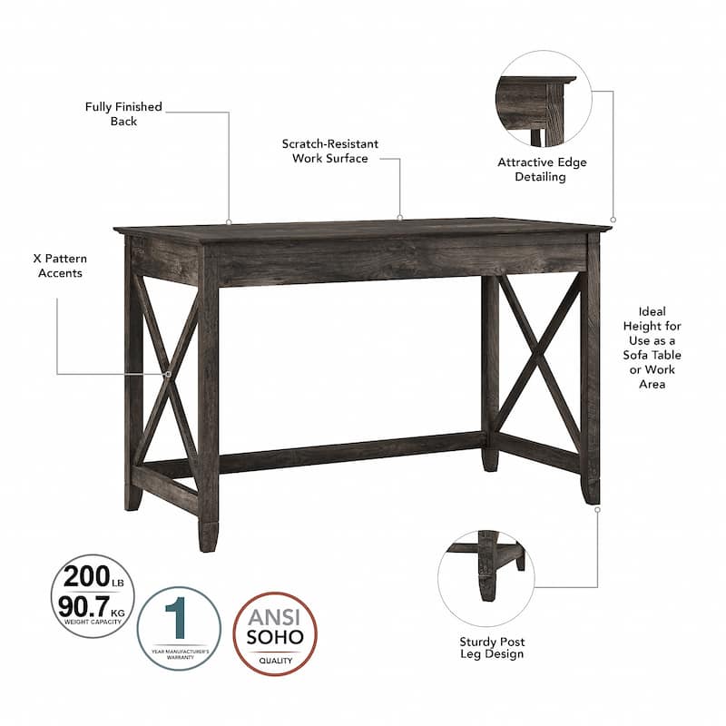 Key West 48W Writing Desk with Cabinet and Bookcase by Bush Furniture