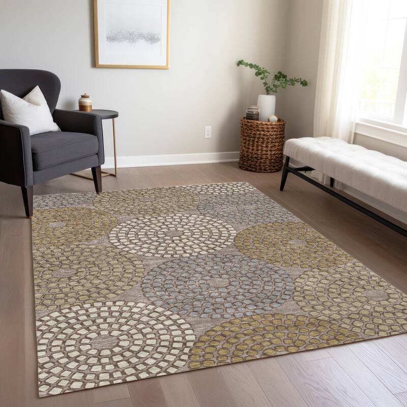 Machine Washable Indoor/ Outdoor Chantille Contemporary Geo Rug