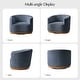 preview thumbnail 40 of 67, HULALA HOME Gema Modern Swivel Chenille Ergonomic Barrel Accent Chair with Solid Wood Legs Set of 2