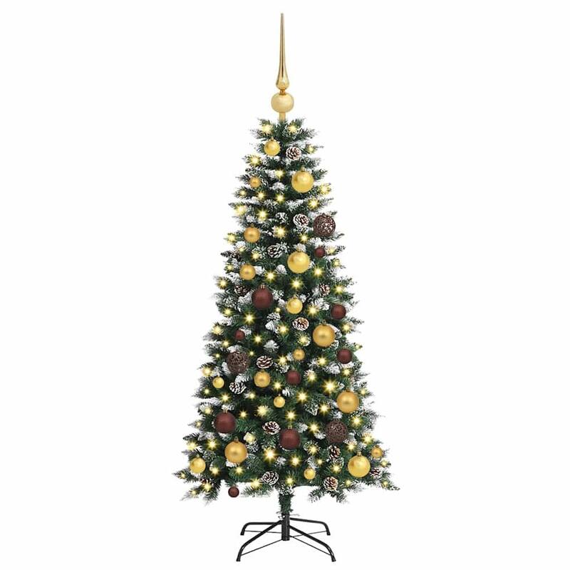 vidaXL Artificial Christmas Tree with 150 LEDs Green 55 x 55 x 120 cm - 55x 55 x 120