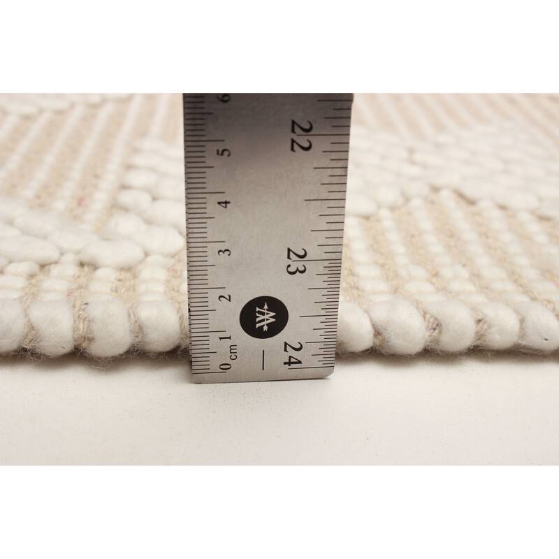 ECARPETGALLERY Braid weave Sienna Beige Wool Rug - 5'1 x 7'4