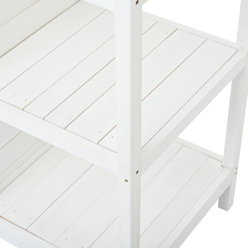 CUSchoice 66" Farmhouse Style Outdoor Wooden Potting Bench: Drawers, Cabinet, and Shelves - 50.2x19.7x66inch(LXWXH)