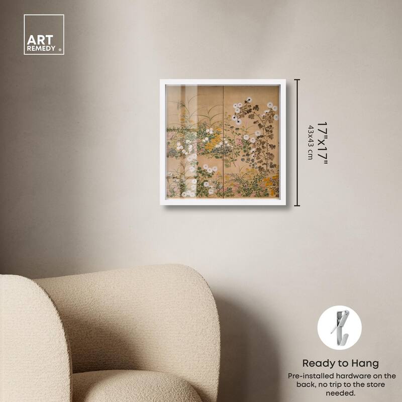Flowering Plants in Autumn Shadowbox by Art Remedy