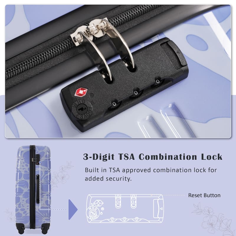 Hardshell Luggage Sets 3 pcs Spinner Suitcase with TSA Lock Lightweight-20"+24"+28" Luggages