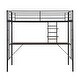preview thumbnail 2 of 5, Black Twin Size Metal Loft Bed with Desk and Shelves