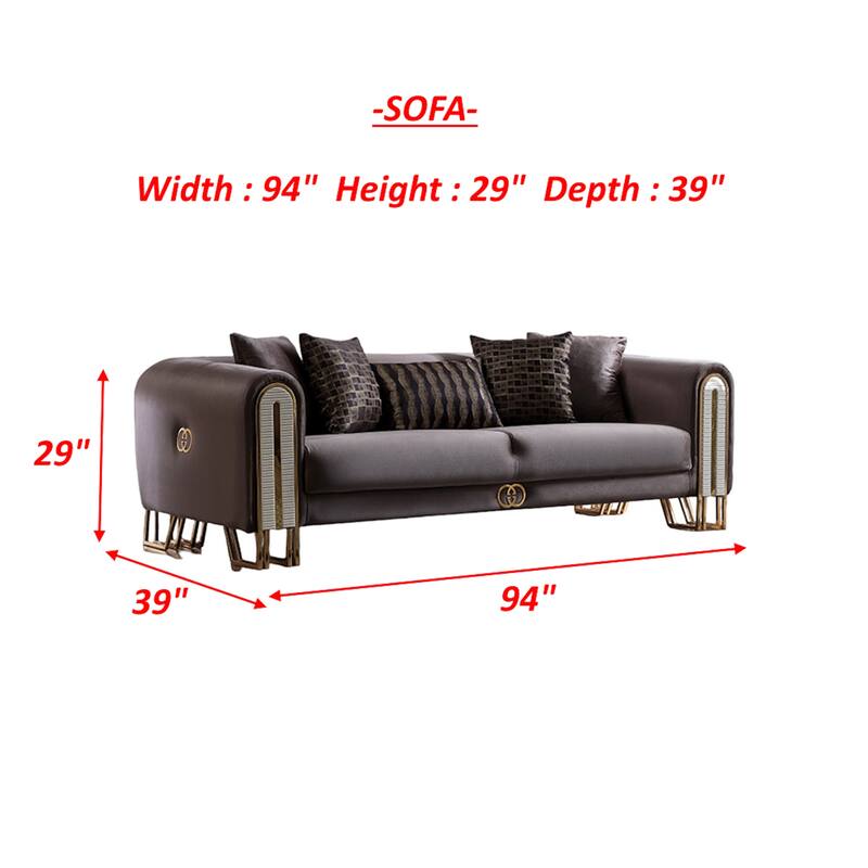 Kastelya 3 Pieces Living Room Sets 2 Sofa 2 Chair