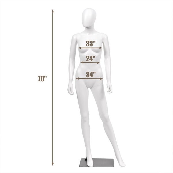 Fashion Female Mannequin Plastic Display Dress Full Body Form Coat Cloth w/ Base 