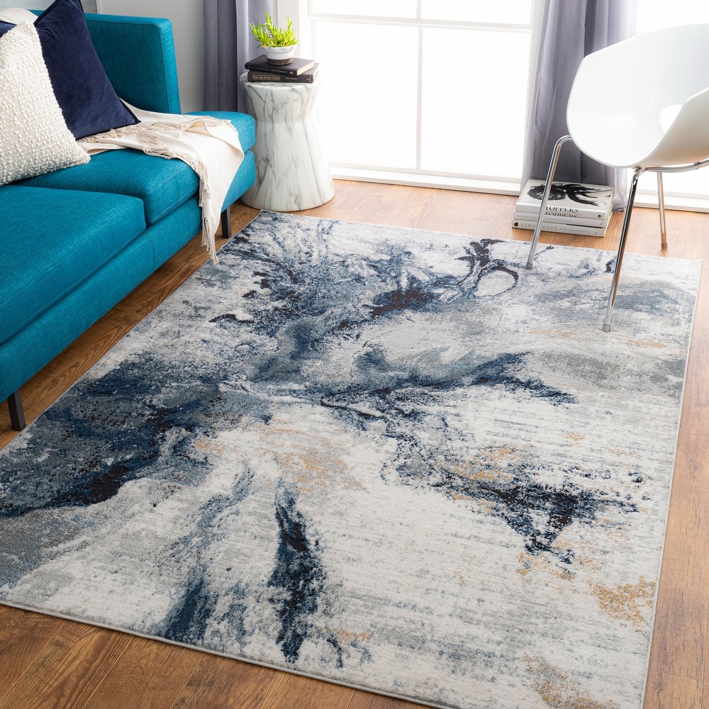 Livabliss Dahlia Abstract Marble Area Rug