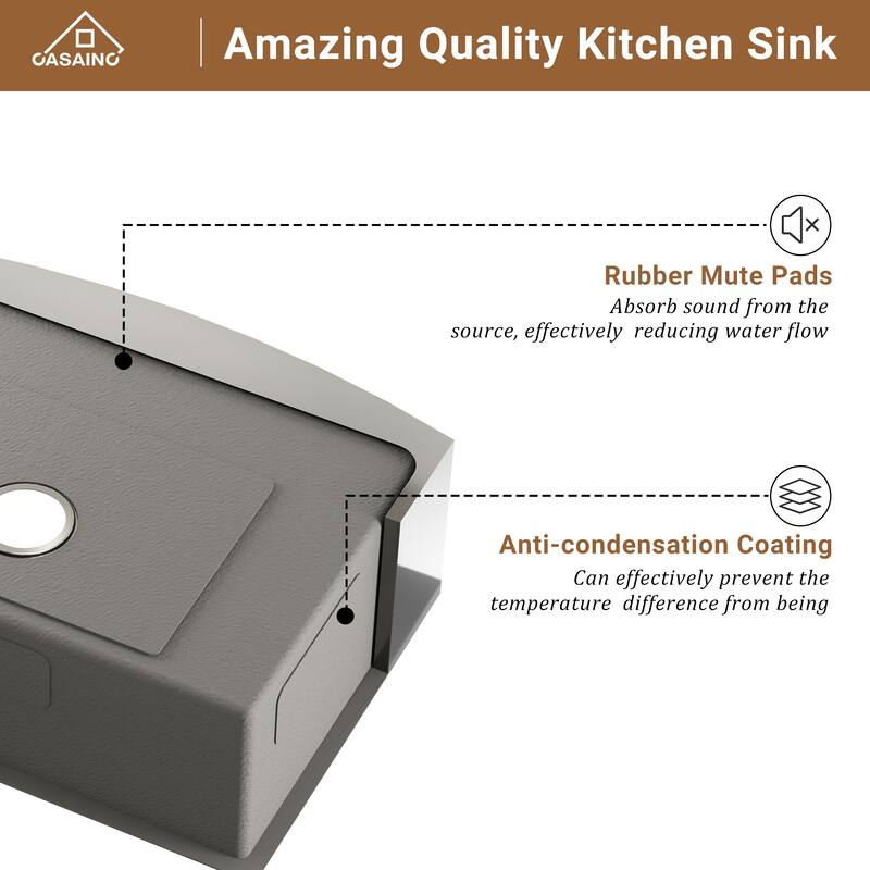Stainless Steel Sink 30 in. Single Bowl Farmhouse Apron Kitchen Sink with Kitchen Faucet and Accessories