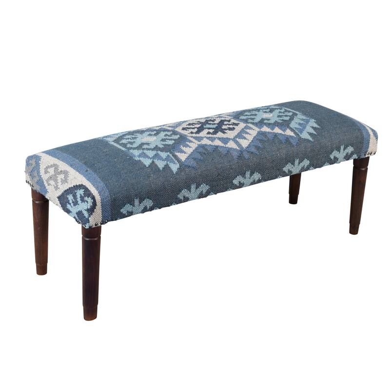 Sevita Salem Southwestern Upholstered Accent Bench Indoor Entryway Bench - 47" L x 16" W x 18" H