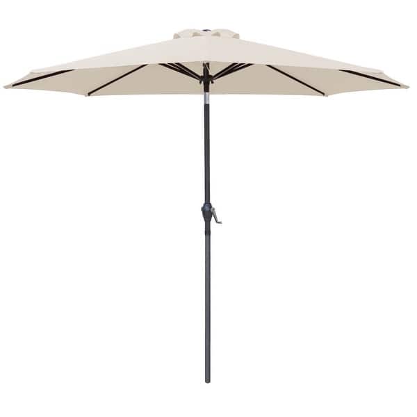slide 1 of 53, Homall 9 FT Patio Umbrella Outdoor Table Market Umbrella with Easy Push Button Tilt for Garden Deck Backyard and Pool Black Beige