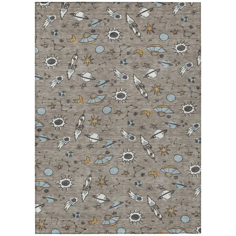 Machine Washable Indoor/ Outdoor Spaceship Chantille Rug