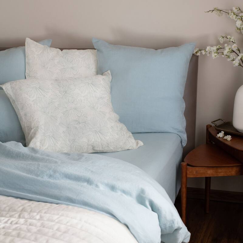 French Linen Pillow with Removable Sham by BOKSER HOME