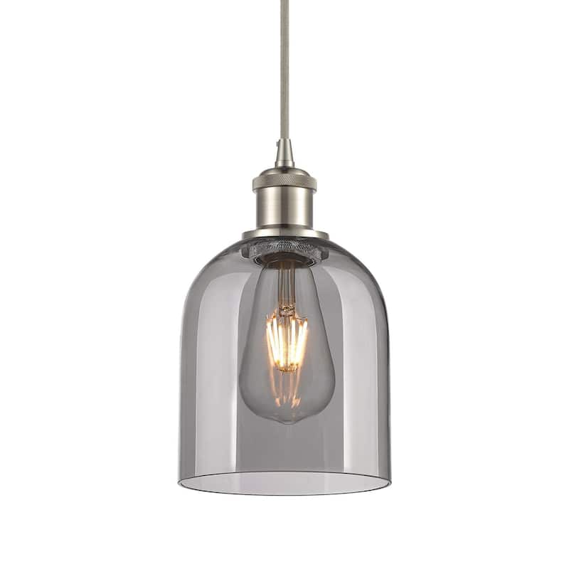 Innovations Lighting 516-1P-10-6 Bella Pendant Bella 6" Wide Mini - Brushed Satin Nickel / Light Smoke