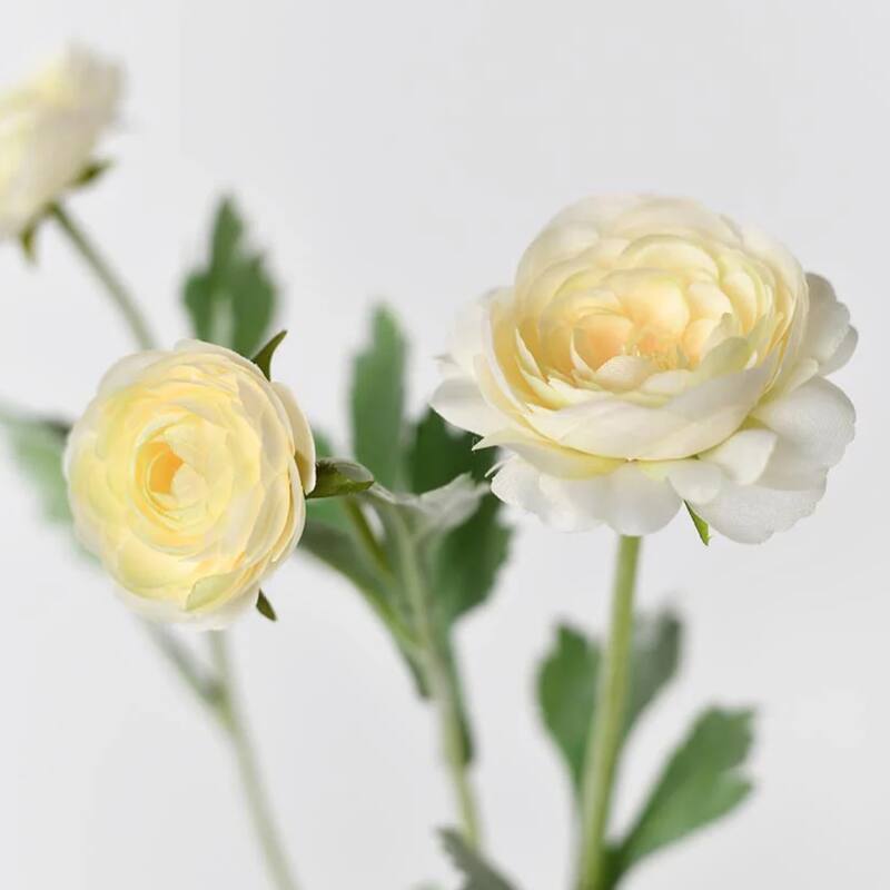 Silk Decorative Artificial Ranunculus Flower(Pack of 1 Branch)