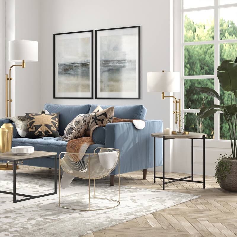 Loretta 23.63" Wide Round Side Table with MDF Top