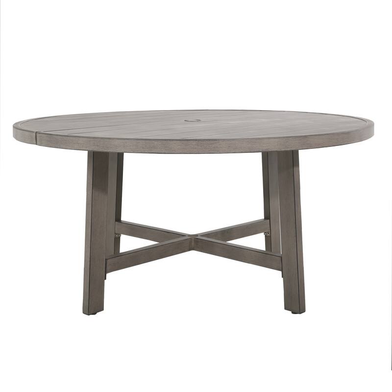 Outdoor Patio Aluminum Round Dining Table - Perfect for 6 Person