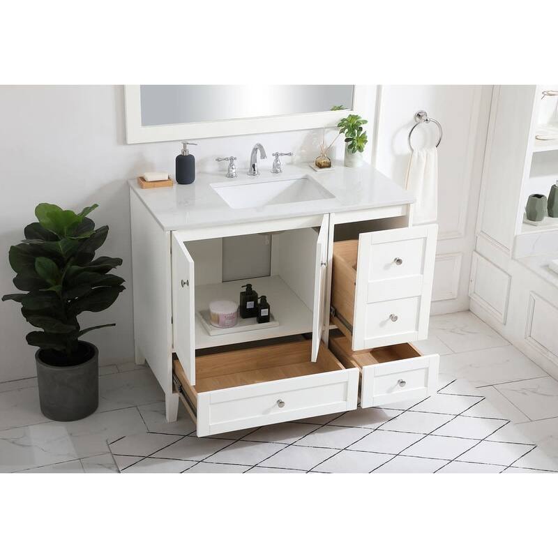 Elegant Lighting Sommerville 42" Free Standing Single Basin Vanity Set