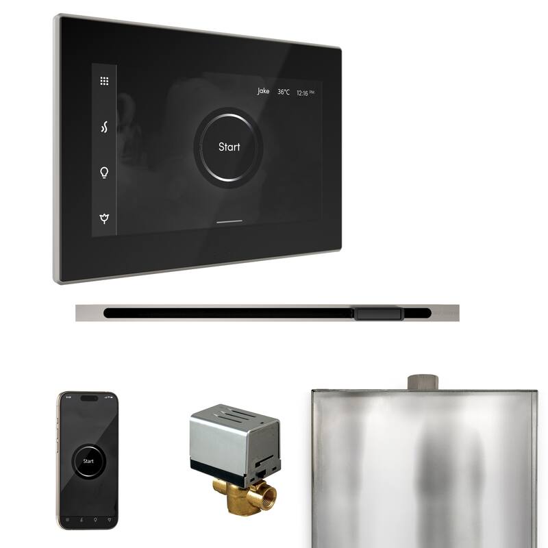 Mr Steam BXL Xbutler Linear Package Steam Shower Control Package with - Black / Brushed Nickel