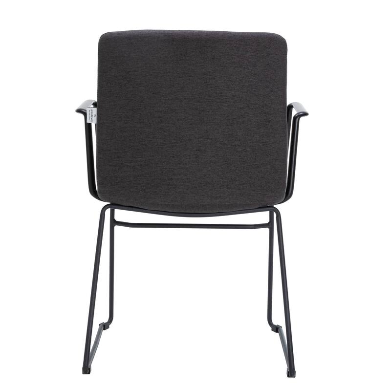 Zylar Ergonomic Guest Chair with Leather, Stainless Steel Base, High-Density Foam, Modern Design for Office or Waiting Room
