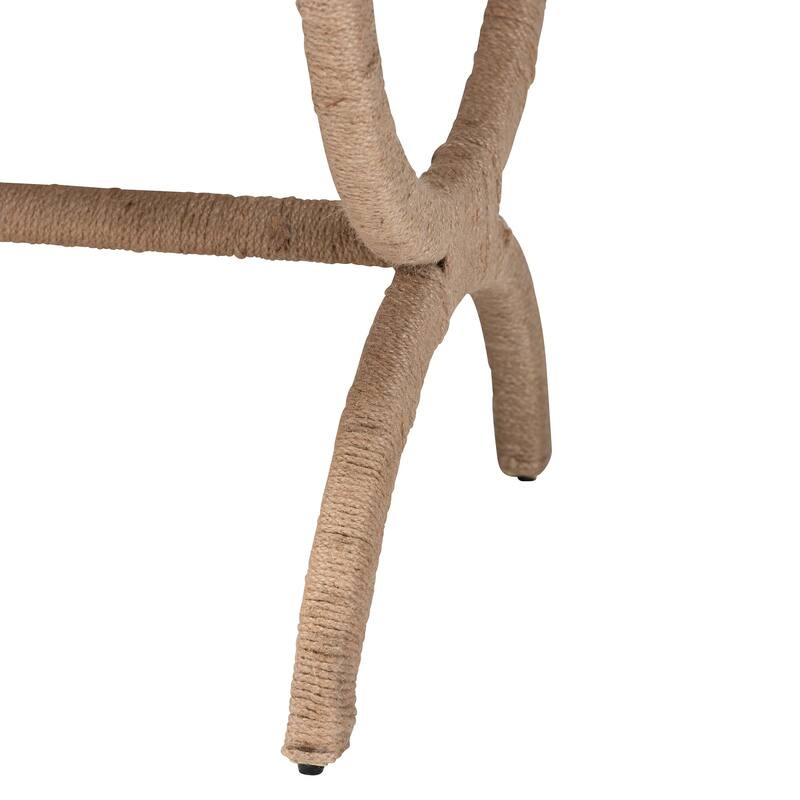 Maliyah Japandi Natural Jute Accent Bench