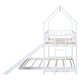 preview thumbnail 12 of 15, Twin over Full House Bunk Bed with Slide and Built-in Ladder, White