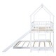 preview thumbnail 9 of 25, Twin over Full Wood House Bunk Bed with Slide and Built-in Ladder, Full-Length Guardrail - Stylish & Functional Design