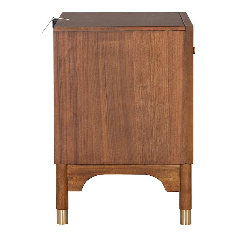 Furniture of America Forma Mid-Century Modern 3-Piece Walnut Solid Wood Platform Bedroom Set