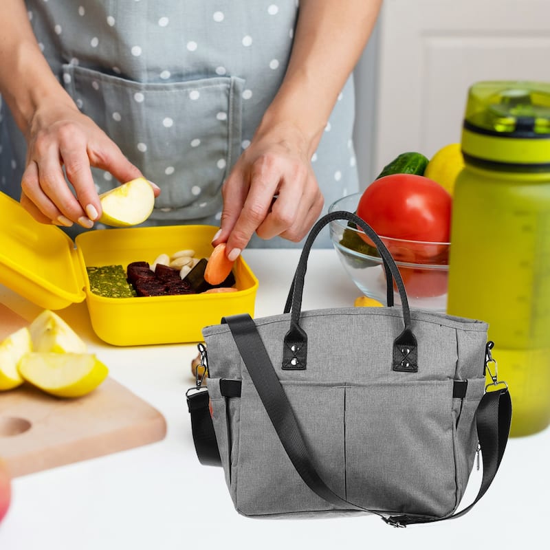 Insulated Lunch Bag, Lunch Tote Bag, 10.63"x5.91"x11.02"