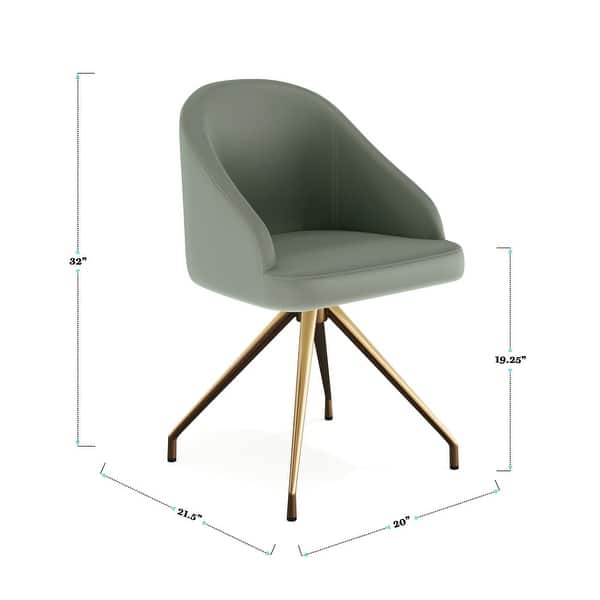 dimension image slide 4 of 6, Martha Stewart Upholstered Stationary Swivel Home Office Chair