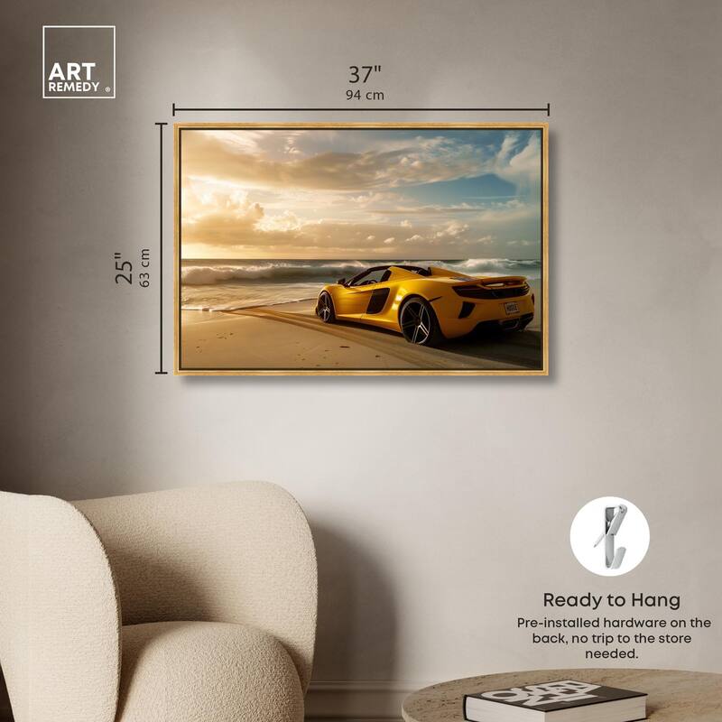 Beach Sports Car Canvas by Art Remedy