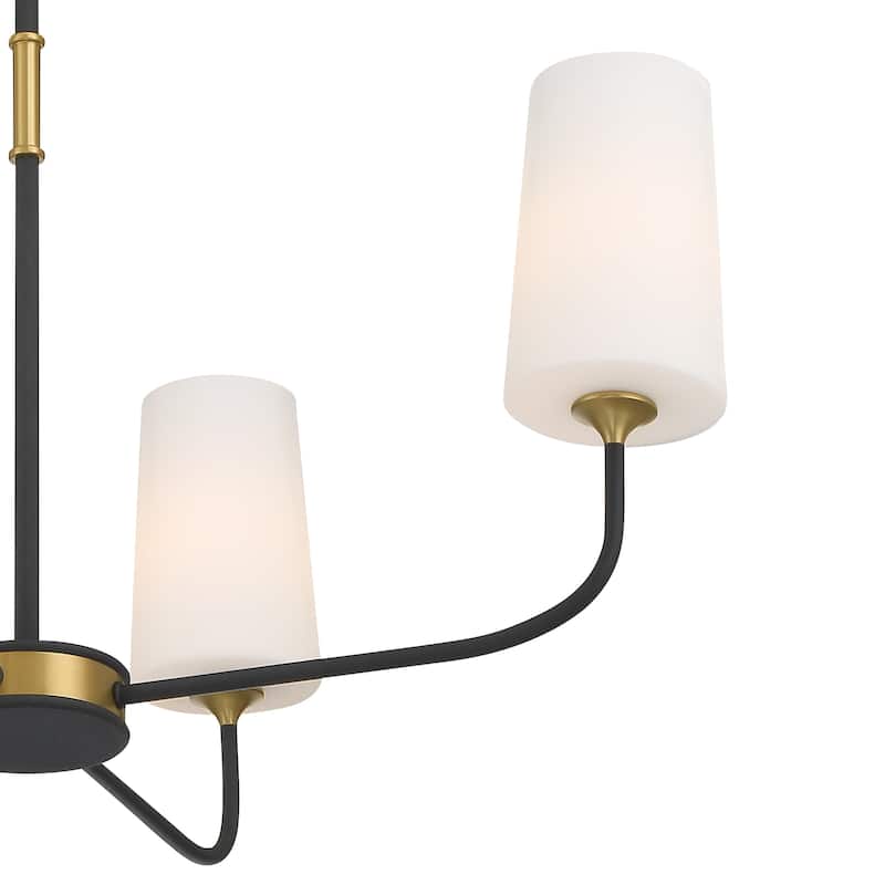 Niles 4 Light Black Forged & Modern Gold Chandelier - 29"W x 21.5"H