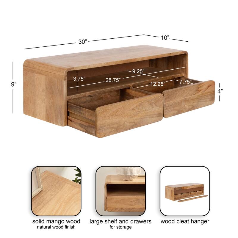 Kate and Laurel Kato Wood Floating Console Table