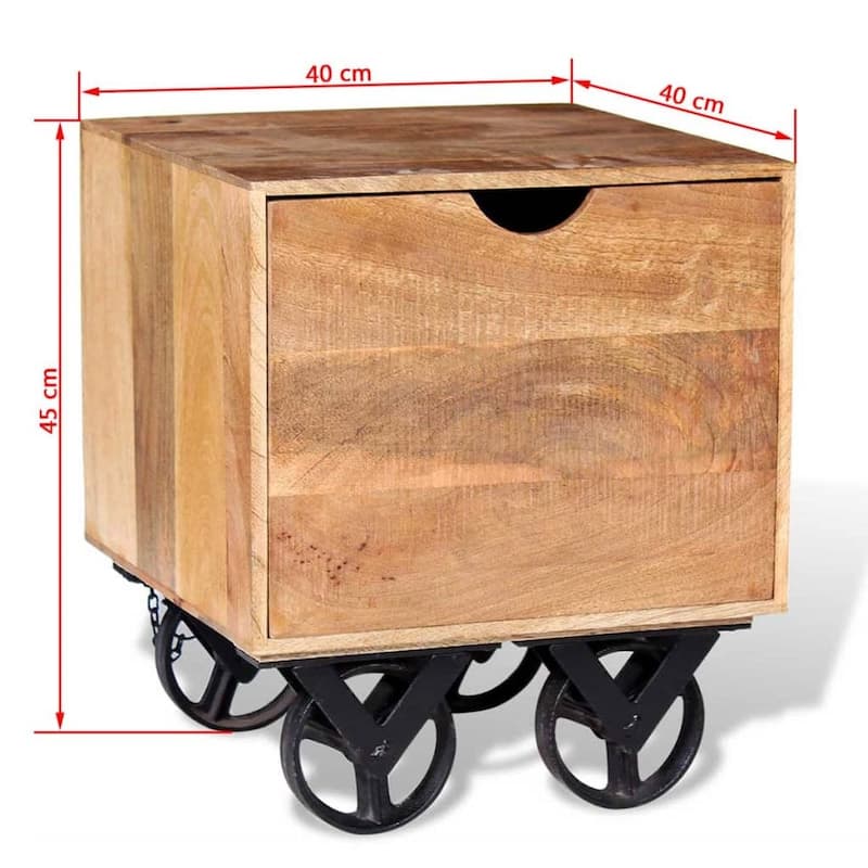 vidaXL Side Table End Table Living Room Coffee Table Solid Wood Reclaimed - 15.7" x 15.7" x 17.7"