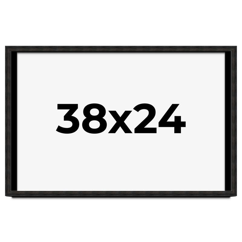 38x24 Shadow Box Black Rustic Barnwood Display Frame | 1.125 Inch