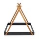 preview thumbnail 4 of 6, Full Size Tent Floor Kids Bed Frame with Triangle Structure and Safety Railings for Kids, Special Design, Black+Brown