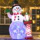 HOMCOM 7.9 ft. Inflatable Snowman Christmas Decoration for Lawn, Fun Christmas Decoration - 64.5"W x 40.5"D x 94.5"H - Polyester - White