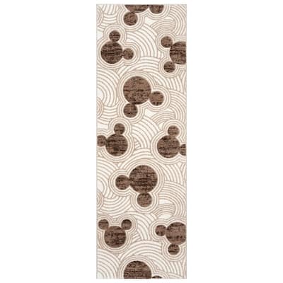 Licensed Disney Mickey Mouse Bravo Encore Pop Art Modern Geometric Polypropylene Indoor Area Rug